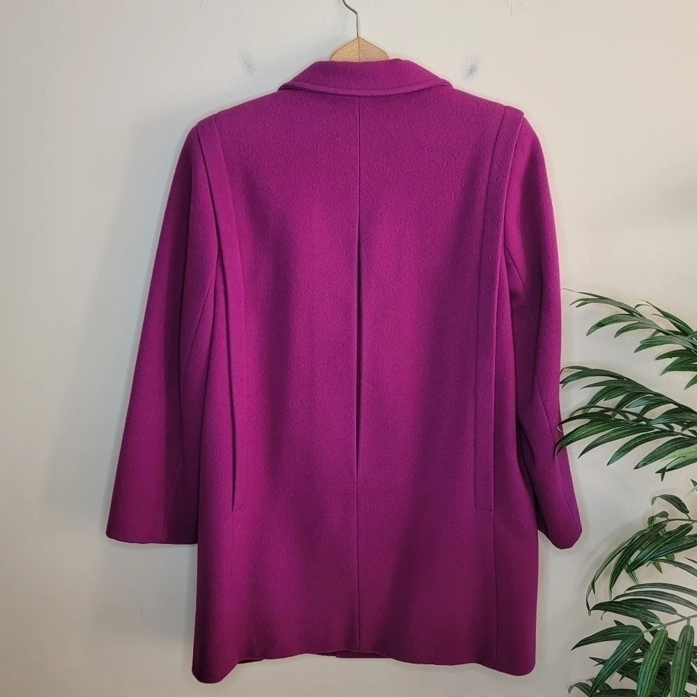 Vintage Mackintosh of New England Magenta Wool Button Front Coat